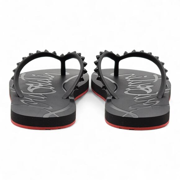 Christian Louboutin Loubi Flip Studded Flip Flops in Black - Picture 5 of 16